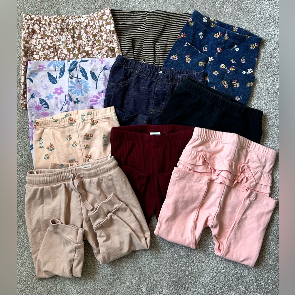 Bundle of 12 months pants from mostly Carter’s and Old Navy